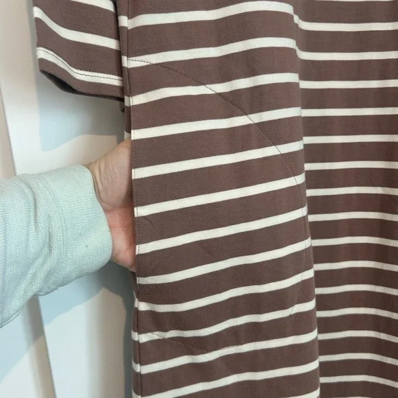 Garnet Hill 100% cotton bateau neck striped dress size 8 - Picture 4 of 7
